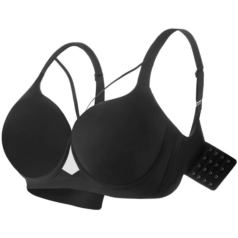 糖粒大码无痕内衣女大胸显大小胖mm聚拢收副乳上托薄款性感文胸罩 美拉德灰 85C