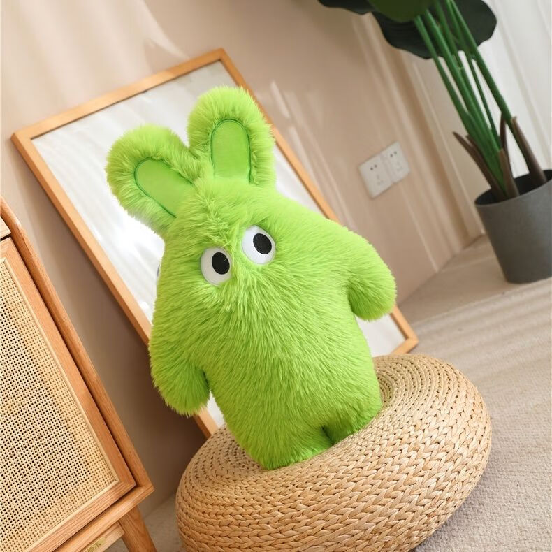 搞怪长毛萝卜小兔子公仔 绿色 55cm