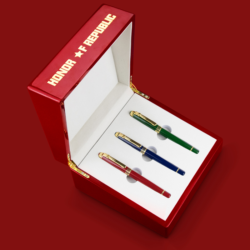 lampo 共和国之辉 国家会议签字笔商务礼盒装宝珠笔18k金笔钢刚笔生日