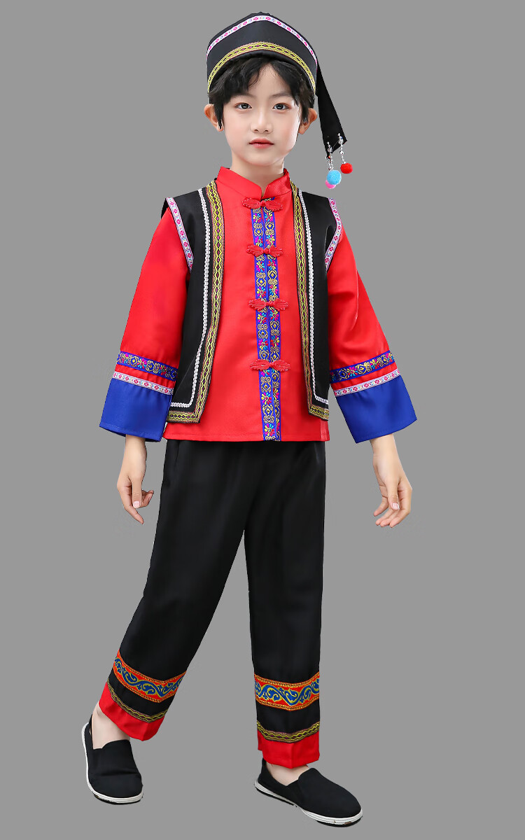 呢好酷傣族服装男儿童六一少数民族舞蹈服云南佤族葫芦丝小男孩表演出