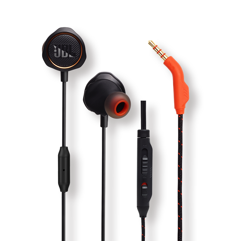 JBL 量子风暴Q50 游戏耳机入耳式有线带麦手机语音通话双重悬锁技术舒适佩戴哈曼游戏设备 黑色