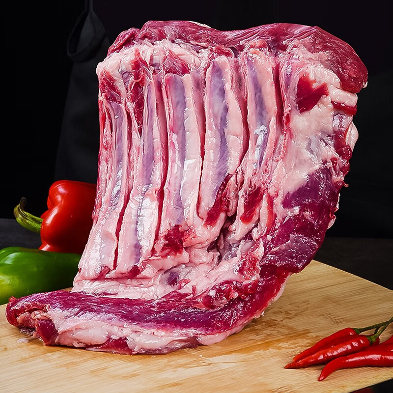 伊舜散养新鲜现宰白山羊剔骨羊肉羊肋排羊排骨羊肋条肉生鲜烧烤食材 剔骨羊肋条肉1000克