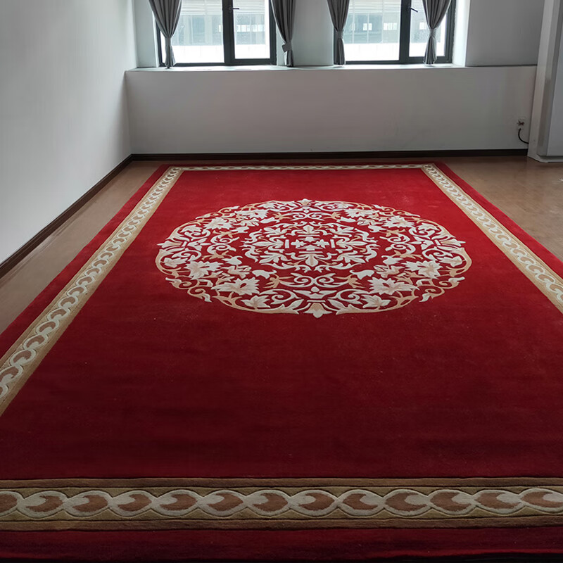 2022新款轻奢新中式红色地毯红木茶几沙发床边禅意别墅会议厅加厚羊毛