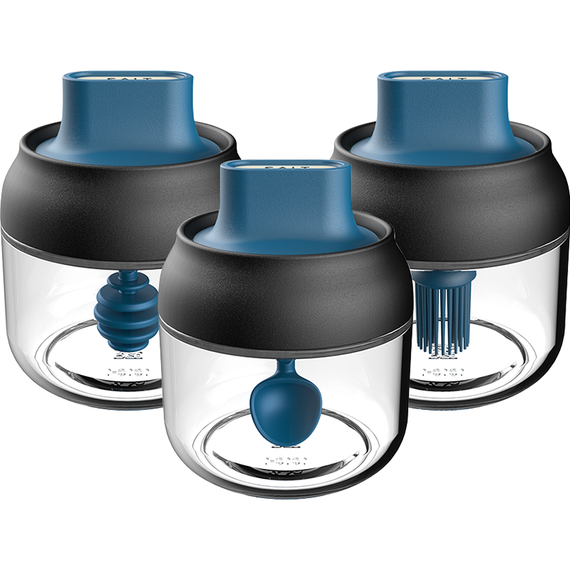 维艾玻璃调料瓶3个装-精致密封防潮调料器皿