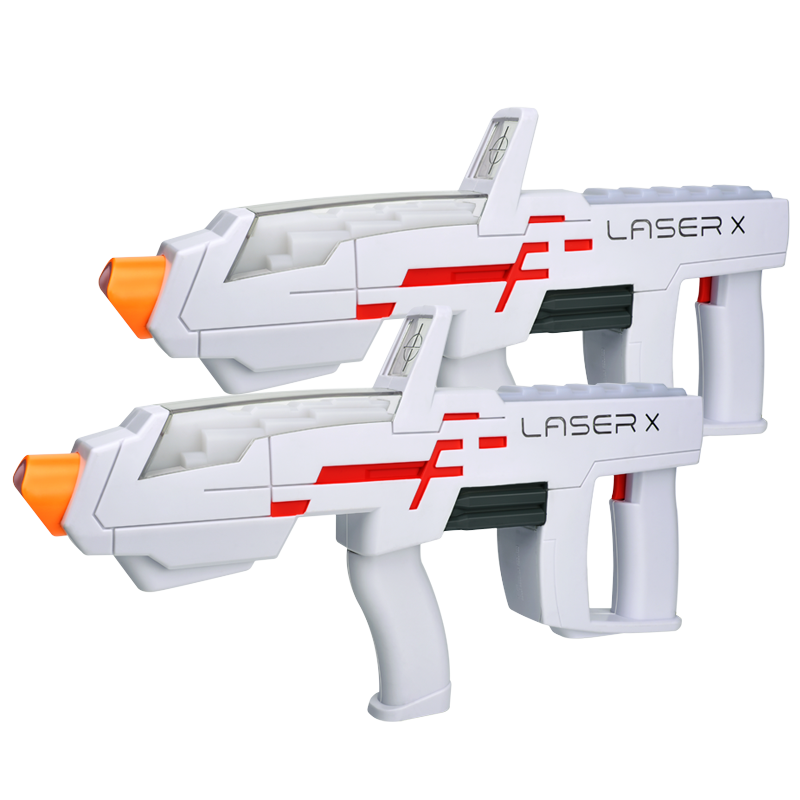 欢乐加 Laser x带胸甲热卖酷炫声光儿童电动玩具男孩枪对战套装2支礼物 两支装(支持多人混战) 官方标配