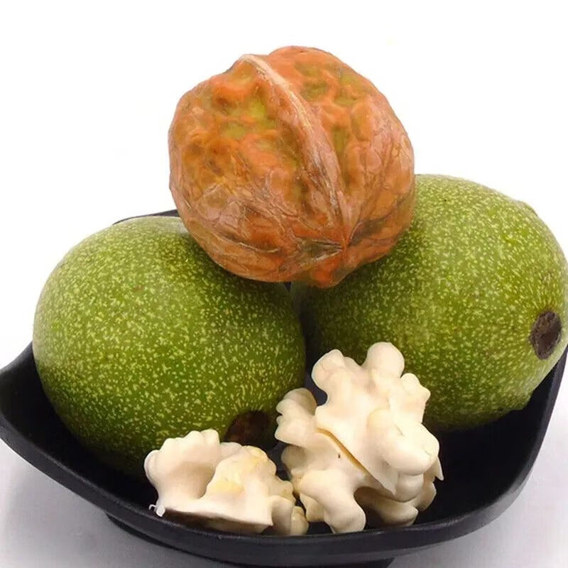 译蒙之味【顺丰】四川大凉山新鲜湿核桃去青皮核桃薄皮绿皮现摘生嫩山黑桃 净重5斤【核桃夹+网兜+彩箱】