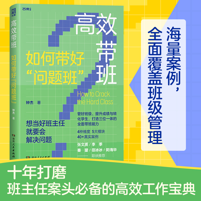 高效带班 如何带好问题班 钟杰班级教育叙事 十年心血凝聚 班主任工作策略全覆盖 40+真实案例全景式呈现教育蜕变 湖南人民出版社