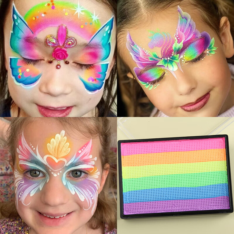 绿野客儿童彩绘面部速干水溶性人体颜料脸部化妆舞台表演妆模板工具