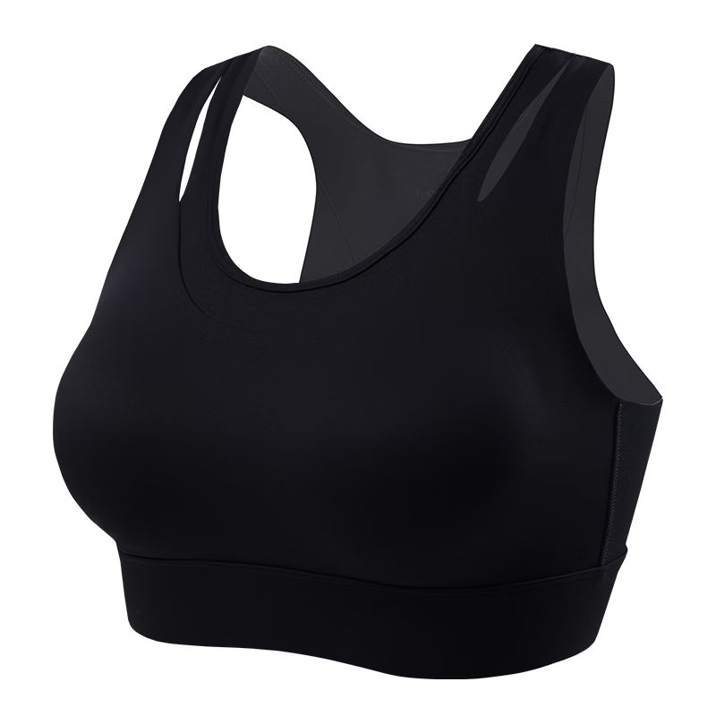 马孔多（macondo）女子运动文胸 马拉松跑步训练中强度支撑内衣女 吸湿速干 黑色 S
