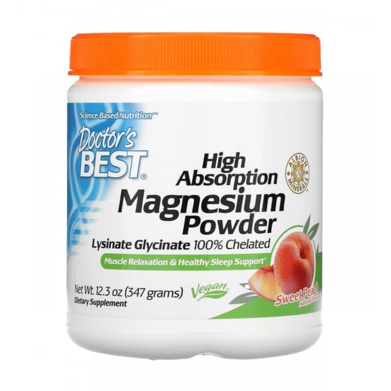 美国 magnesium 镁粉甘氨酸镁 蜜桃味347g 味347g 味347g