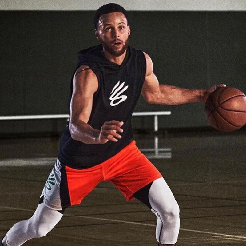 库里篮球裤休闲运动裤男速干四分街头篮球短裤街球短裤跑步训练裤 连