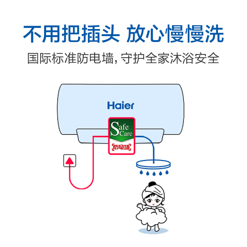 海尔（Haier）60升电热水器 3D速热 开机即洗 8倍增容 一级能效专利2.0防电墙 EC6005-T+ *