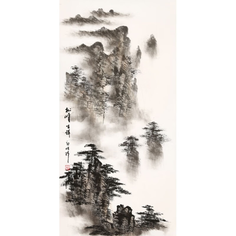 名家郭传璋国画三尺水墨竖幅写意山水画名人字画手绘大师书画作品纯