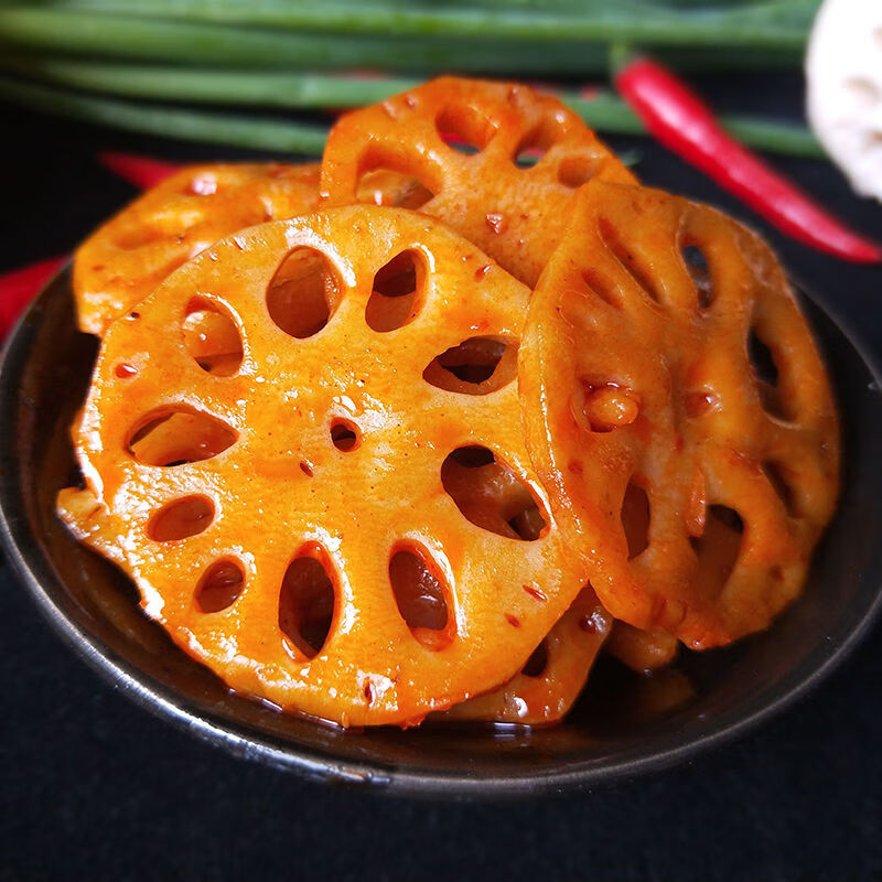 虎钢馋香辣藕片藕遇吧甜麻辣脆卤莲藕片零食黑鸭味下饭小吃藕丁即食