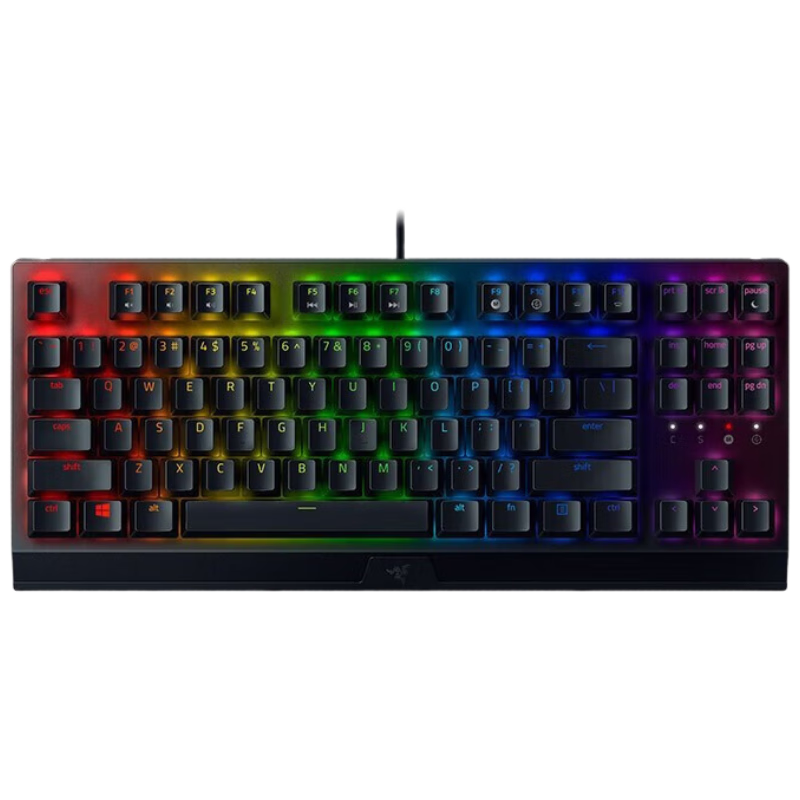 RAZER 雷蛇 黑寡妇蜘蛛V3 竞技版 87键 有线机械键盘 黑色 雷蛇黄轴 RGB