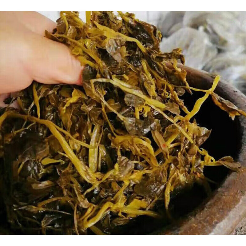 崇明特产农家自制特色草头盐齑花菜咸菜新鲜真空包装500g下饭菜 一斤