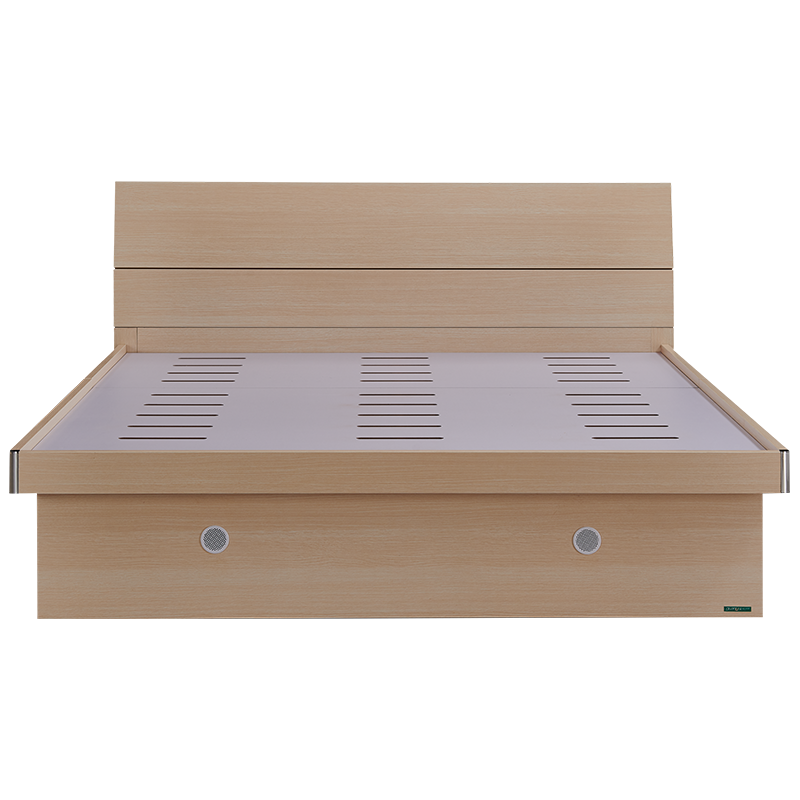 全友家居卧室家具现代简约木纹大床双人床高箱床储物床106302高箱(闪) 箱体床 1800*2000