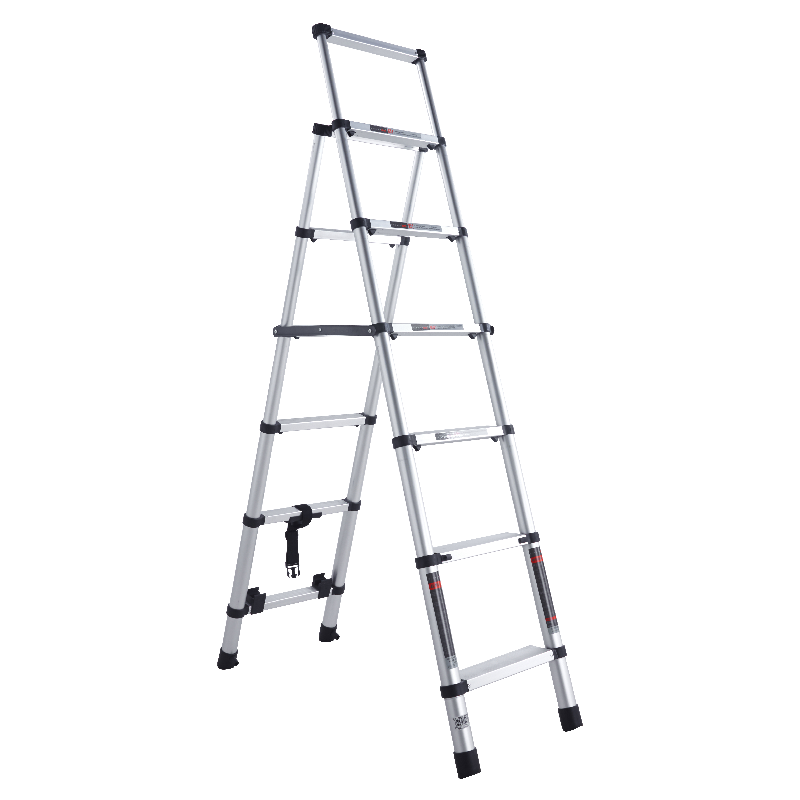 稳纳 伸缩梯家用折叠多功能人字梯铝合金升降登高楼梯六步工程梯子6206Y