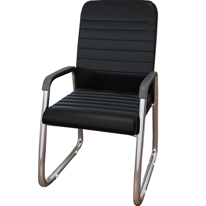 舒客艺家 办公椅职员椅会议椅简约电脑椅家用座椅靠背椅子简易培训椅 黑色皮革11014741282