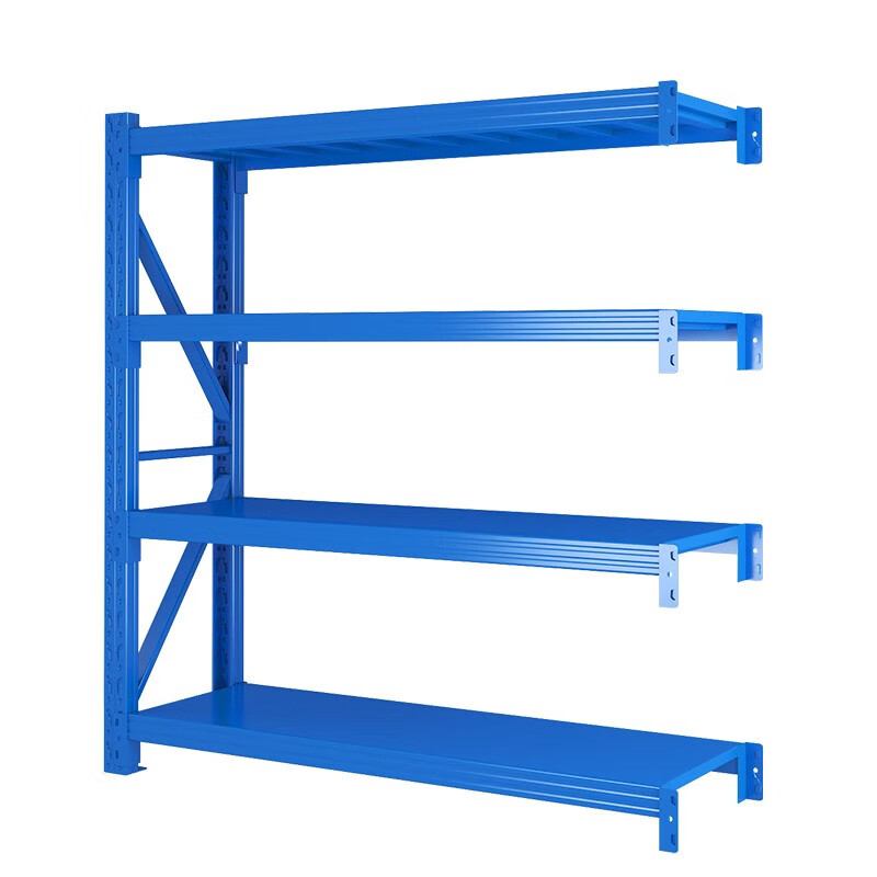 仓库库房中重型货物层架 蓝色四层副架 【中型加厚200kg】200*60*200
