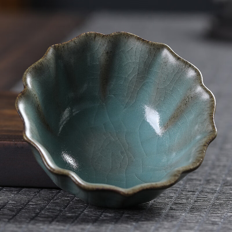 汝窑主人杯单杯陶瓷仿宋茶盏景德镇功夫茶杯品茗杯开片可养冰裂釉