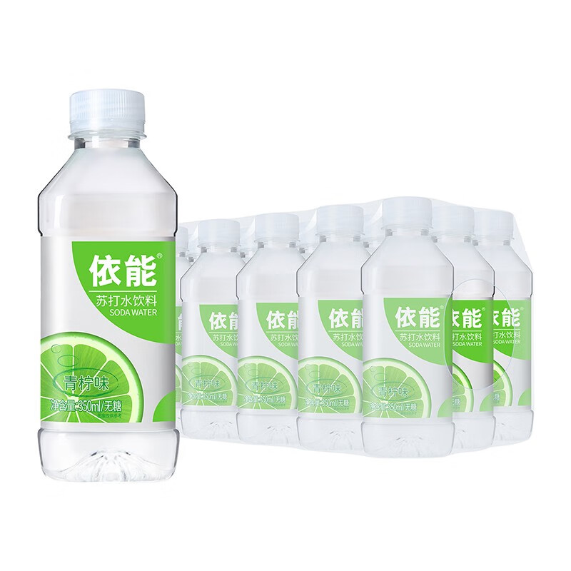依能苏打水饮料 柠檬味无糖无汽弱碱 饮用水 350ml*15瓶 青柠味