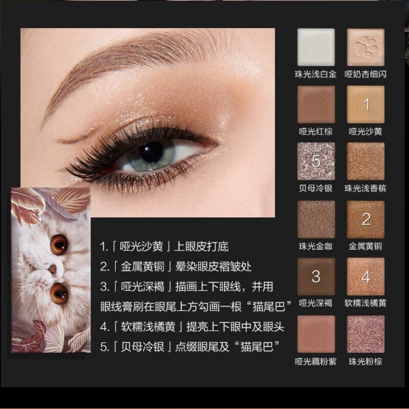 完美日记(PERFECT DIARY)探险家十二色动物眼影盘猫咪小猪百搭生日礼物送女友 【HOT】猫咪(大地色盘)