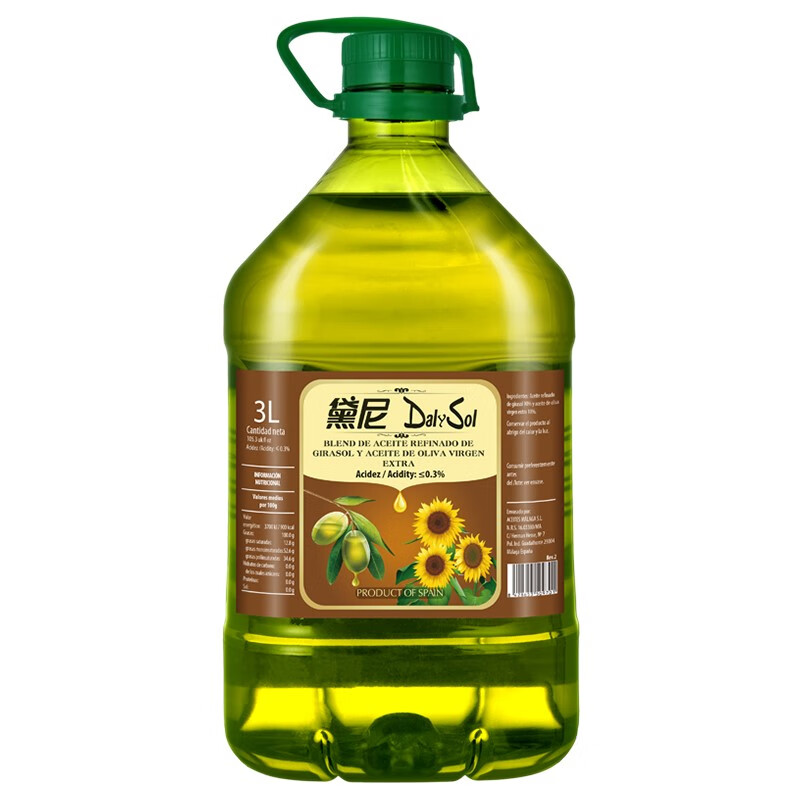 西班牙原装进口 黛尼（DalySol）特级初榨橄榄油和葵花籽油 食用植物调和油3L 食用油