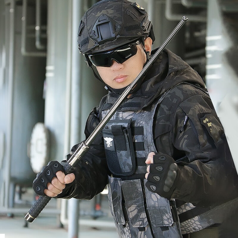 玖茗suppress升级三代悍马款三节棍加粗合金钢破窗器甩鞭辊自卫防狼