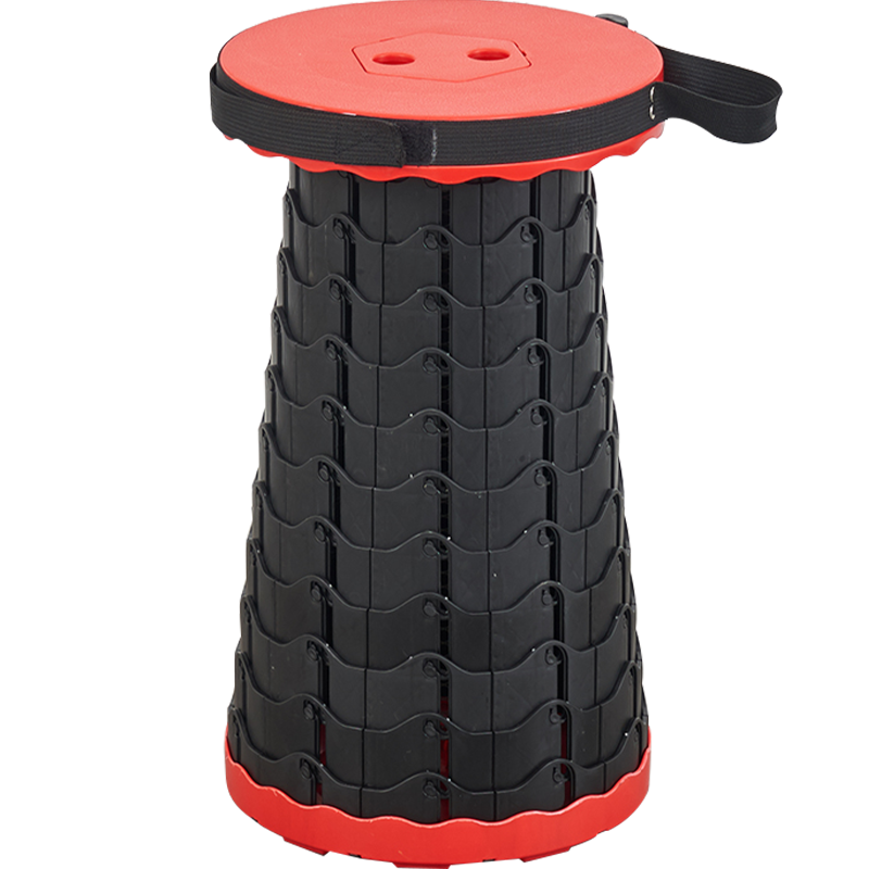 舒客艺家 凳子伸缩凳子户外折叠钓鱼轻便马扎小凳子便携式装备板凳装备旅行 伸缩凳-红色