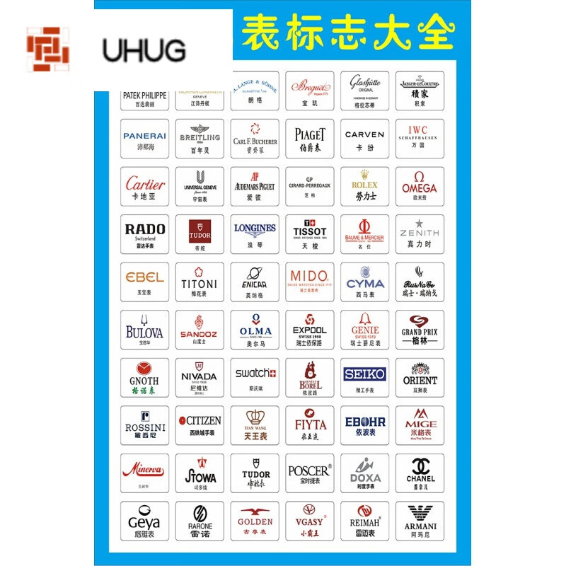 汽车标志标识著logo图片大全挂图墙贴海报画sn7347 世界名表jsj-02