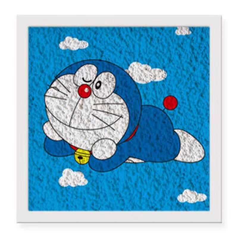 纸浆画 哆啦a梦列系纸浆画手工材料包 礼物创意手工制作立体画 30x30