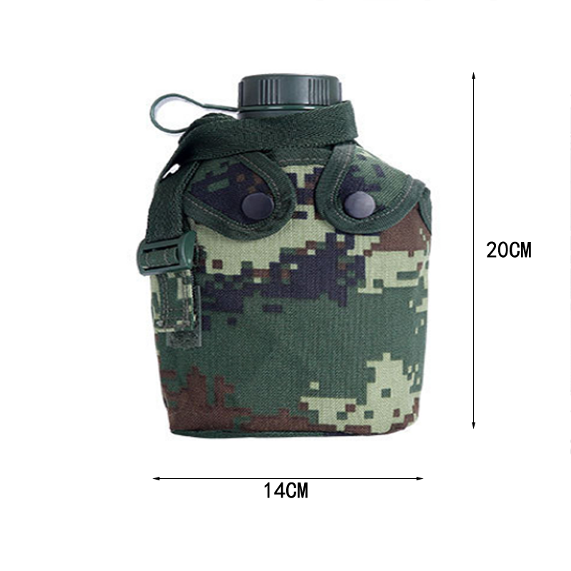 基宇联创 户外10式水壶军训夏令营军绿色扁水壶南京七禾新式铝制3522