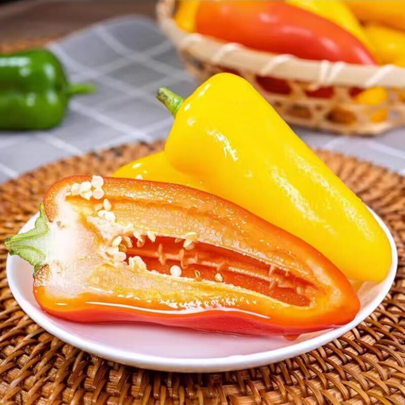 农大姐妹水果彩椒 山东五彩甜椒  七彩生吃彩椒 当季沙拉蔬菜新鲜甜椒凉拌 顺丰冷链上门4斤
