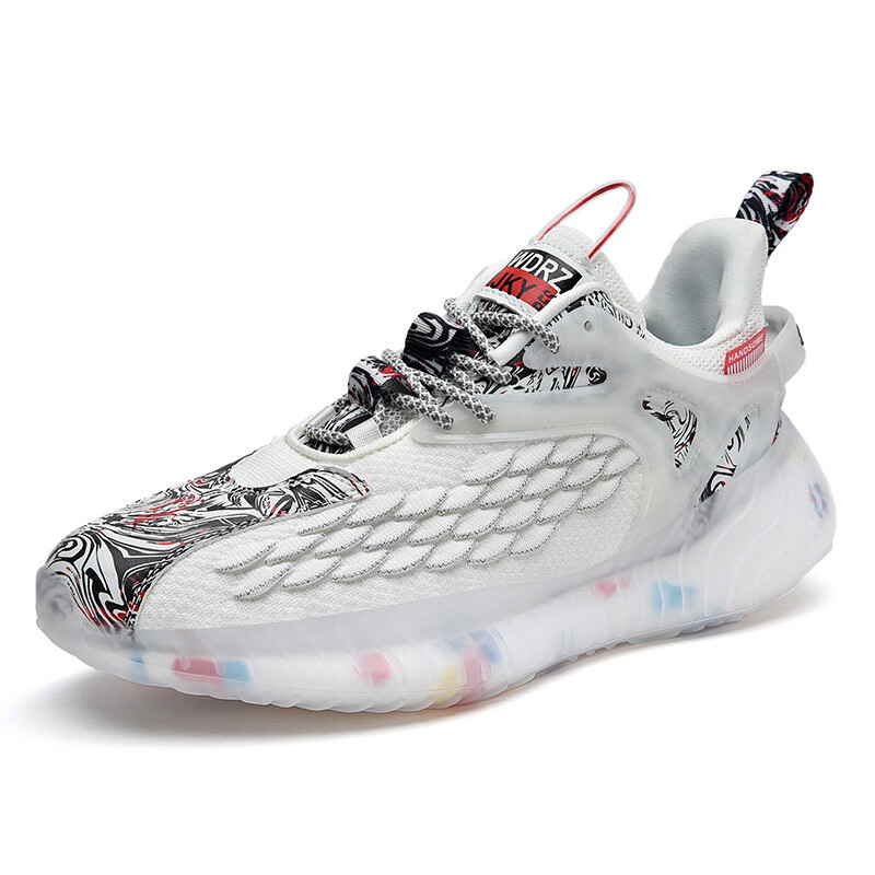 智乐眯春季男士中国风龙鳞黑武士国潮鞋休闲透气运动鞋男爆米花aj椰子