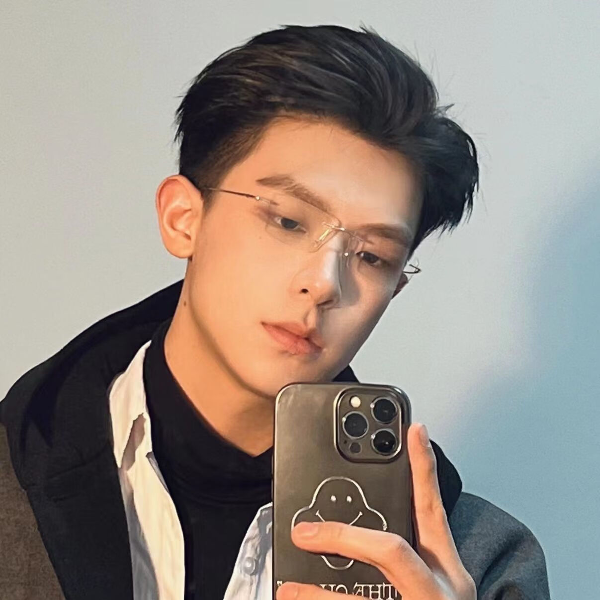 杰派洛斯文败类眼镜无框金丝无边框金丝边眼镜框斯文痞帅小方形潮男无