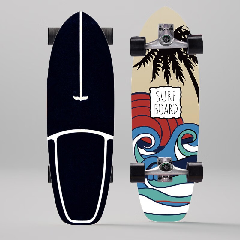 木丁丁 陆地冲浪板滑板成人代步刷街青少年32寸滑雪练习初学者冲浪 81