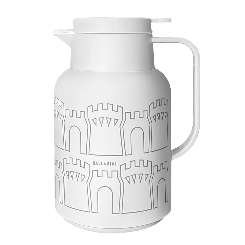 巴拉利尼(BALLARINI)家用真空保温壶厨房好物大容量热水壶玻璃内胆户外五层耐热锁温壶 奶酪白1.45L
