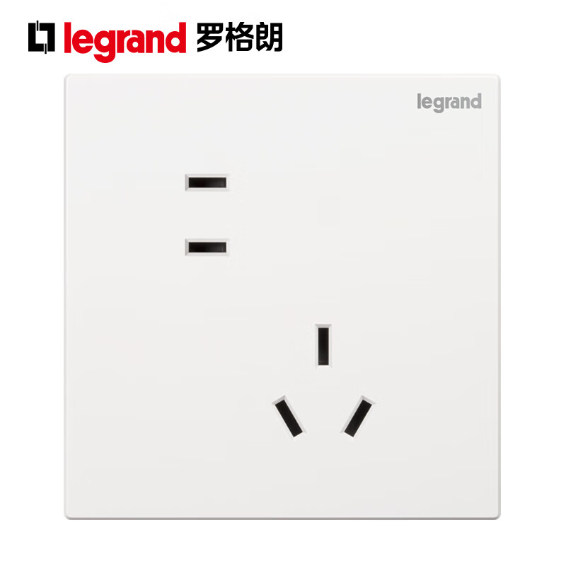 罗格朗（LEGRAND）电工电料仕典系列玉兰白10a大间距二三五孔86型错位插座 单只装
