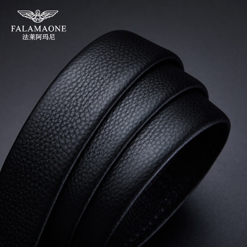 法莱阿玛尼(FALAMAONE)皮带内穿真皮自动扣腰带高端内扣不露尾裤带生日礼物送男友老公 内扣式/PD809Q黑色【专柜礼盒】 110cm -140cm默认随机(可修剪)