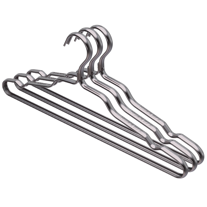 好太太晾衣架防滑家用晒衣架子耐用防水挂衣架衣撑子 DY47幻影灰 铝合金衣架10支装