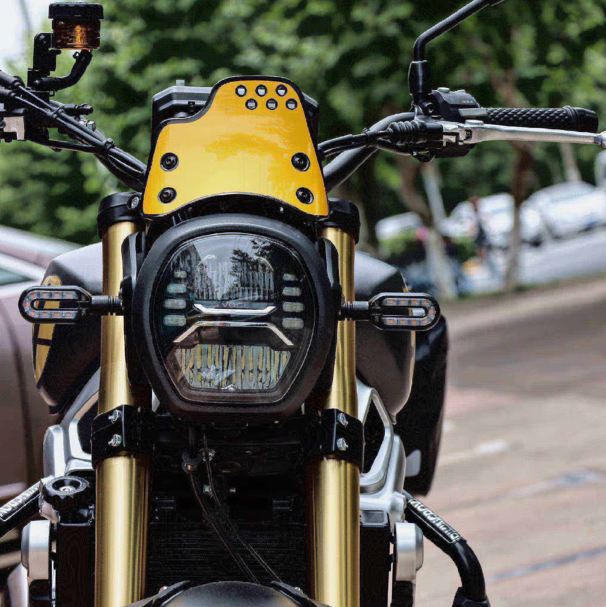 隆鑫无极525ac风挡300ac/500ac改装风挡复古小风挡攀爬风格专用 黄色