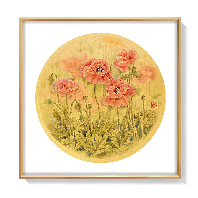 带装裱当代艺术家朱永琢签章款花卉版画收藏新中式客厅餐厅玄关卧室