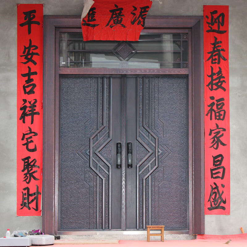 德骊嘉锌合金别墅大门双开门铸铝门农村进户大门入户防盗门家用乡村