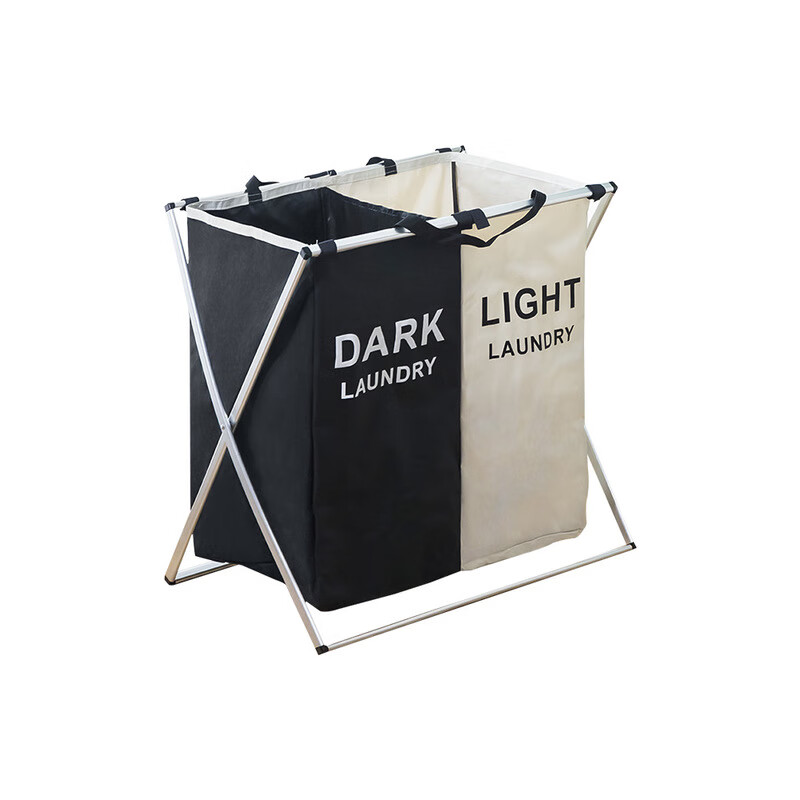 KOLYMAX卧室储物篮分类脏衣篮脏衣服收纳筐洗衣篮脏衣篓杂物篓家用可折叠 卫生间脏衣篮可折叠 68*38*60cm 黑白灰色