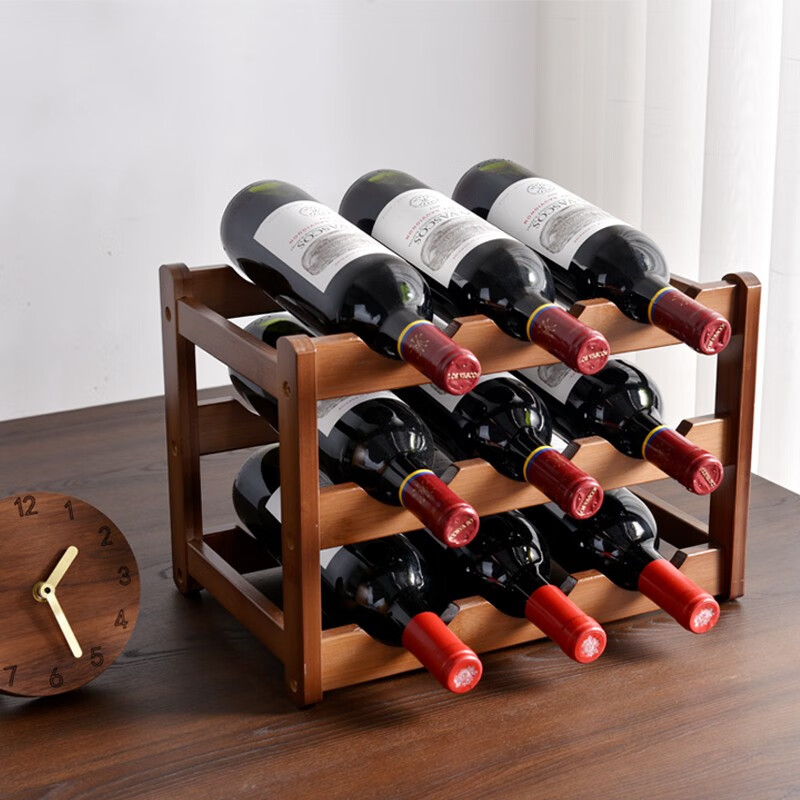 美筑丽家红酒架格子摆件葡萄酒柜展示架家用现代简约小型多层桌面酒托