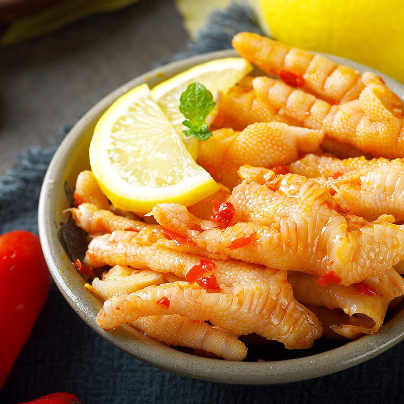 长明酸辣无骨鸡爪200g网红去骨柠檬凤爪脱骨即食休闲零食源头厂家直发