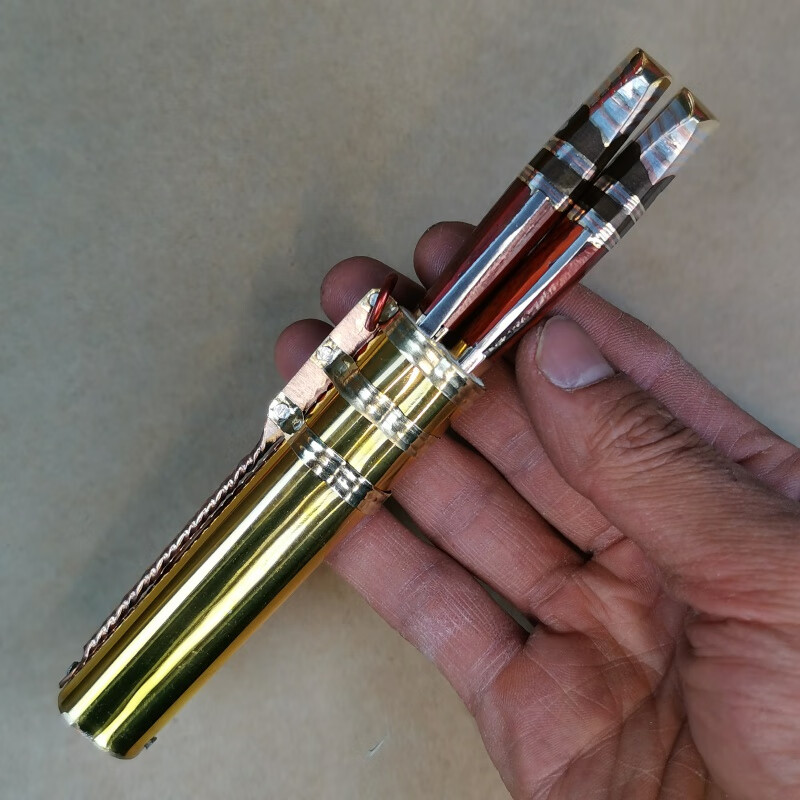 保安族刀 纯手工制作双刀鸳鸯刀情侣刀未开刃工艺品 黄色 308806009 x