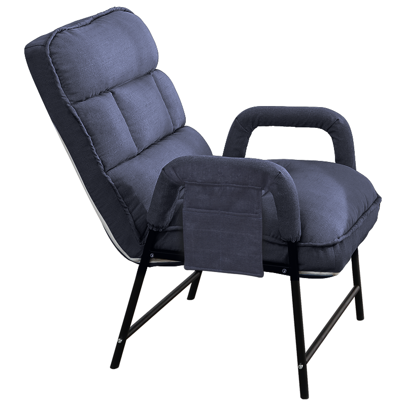 积木部落 jimubuluo 靠背家用电脑椅子游戏沙发座椅卧室书桌凳子书房办公舒适懒人椅 深蓝色布艺扶手