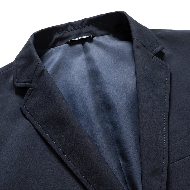 七匹狼西服男士外套时尚休闲净色上衣商务便西夹克男士衣服男装 藏青 175/92A(XL)